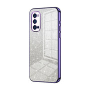For OPPO Reno4 Pro Gradient Glitter Powder Electroplated Phone Case(Purple)