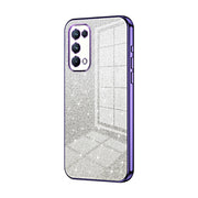 For OPPO Reno5 Pro Gradient Glitter Powder Electroplated Phone Case(Purple)