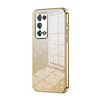 For OPPO Reno6 Pro+ Gradient Glitter Powder Electroplated Phone Case(Gold) - OPPO Cases by PMC TechLife | Online Shopping South Africa | PMC TechLife | Buy Now Pay Later Mobicred