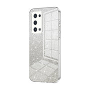 For OPPO Reno6 Pro+ Gradient Glitter Powder Electroplated Phone Case(Transparent)
