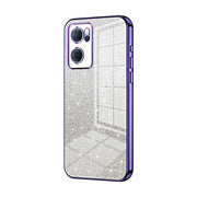 For OPPO Reno7 5G Gradient Glitter Powder Electroplated Phone Case(Purple)