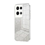 For OPPO Reno8 Pro Gradient Glitter Powder Electroplated Phone Case(Transparent)