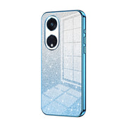For OPPO Reno8 T 5G Gradient Glitter Powder Electroplated Phone Case(Blue)