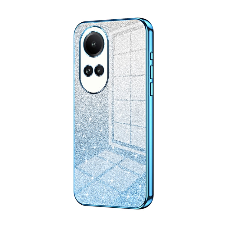 For OPPO Reno10 / Reno10 Pro 5G Global Gradient Glitter Powder Electroplated Phone Case(Blue)