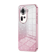 For OPPO Reno11 Global Gradient Glitter Powder Electroplated Phone Case(Pink)