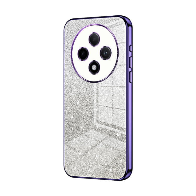 For OPPO A3 Pro Gradient Glitter Powder Electroplated Phone Case(Purple)