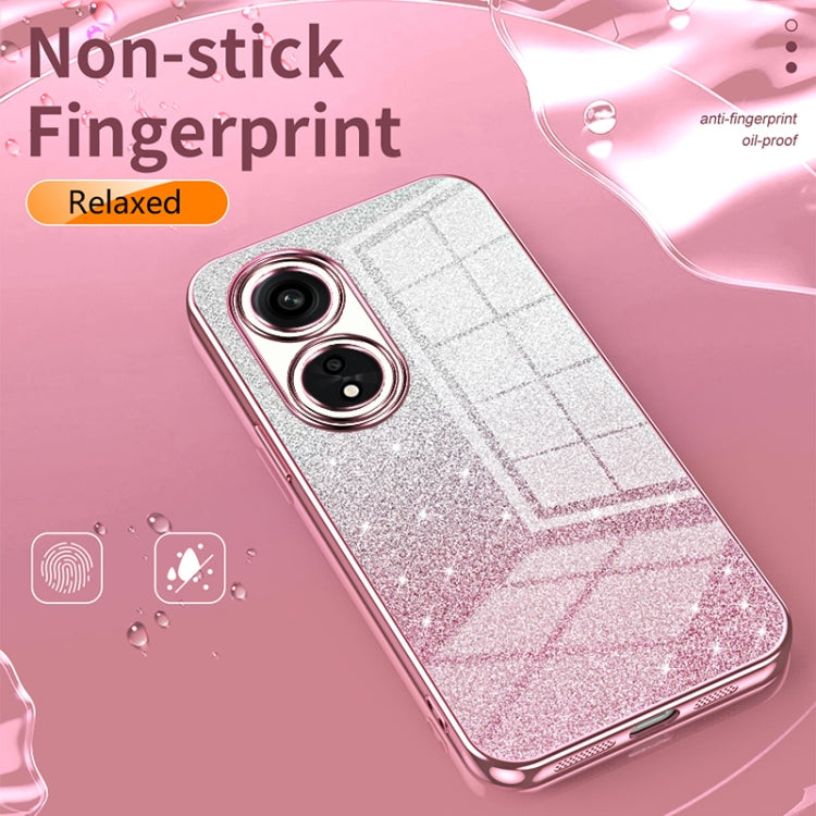 For OPPO A1 Pro Gradient Glitter Powder Electroplated Phone Case(Purple)