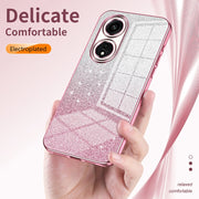 For OPPO Reno8 Pro+ Gradient Glitter Powder Electroplated Phone Case(Transparent)