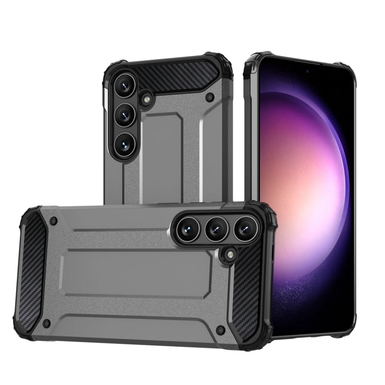 For Samsung Galaxy S24 5G Magic Armor TPU Hybrid PC Phone Case(Grey)