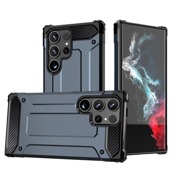 For Samsung Galaxy S25 Ultra 5G Magic Armor TPU Hybrid PC Phone Case(Navy Blue)