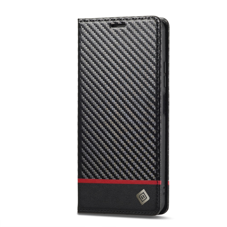 For Xiaomi Redmi Note 13 Pro 4G LC.IMEEKE Carbon Fiber Texture Flip Leather Phone Case(Horizontal Black)
