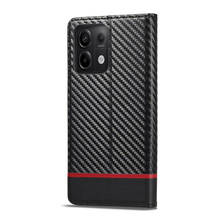 For Xiaomi Redmi Note 13 Pro 4G LC.IMEEKE Carbon Fiber Texture Flip Leather Phone Case(Horizontal Black)