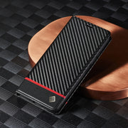 For Xiaomi Redmi Note 13 4G LC.IMEEKE Carbon Fiber Texture Flip Leather Phone Case(Horizontal Black)