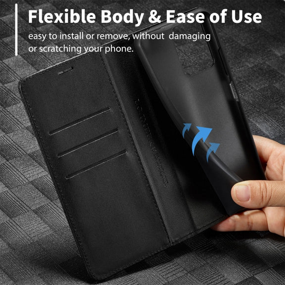 For Xiaomi Redmi Note 13 4G LC.IMEEKE Carbon Fiber Texture Flip Leather Phone Case(Horizontal Black)