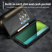 For Xiaomi Redmi Note 13 4G LC.IMEEKE Carbon Fiber Texture Flip Leather Phone Case(Horizontal Black)