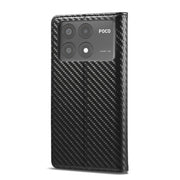 For Xiaomi Poco X6 Pro 5G LC.IMEEKE Carbon Fiber Texture Flip Leather Phone Case(Vertical Black)