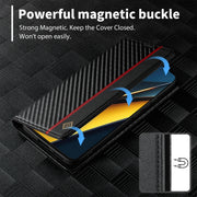 For Xiaomi Poco X6 Pro 5G LC.IMEEKE Carbon Fiber Texture Flip Leather Phone Case(Vertical Black)