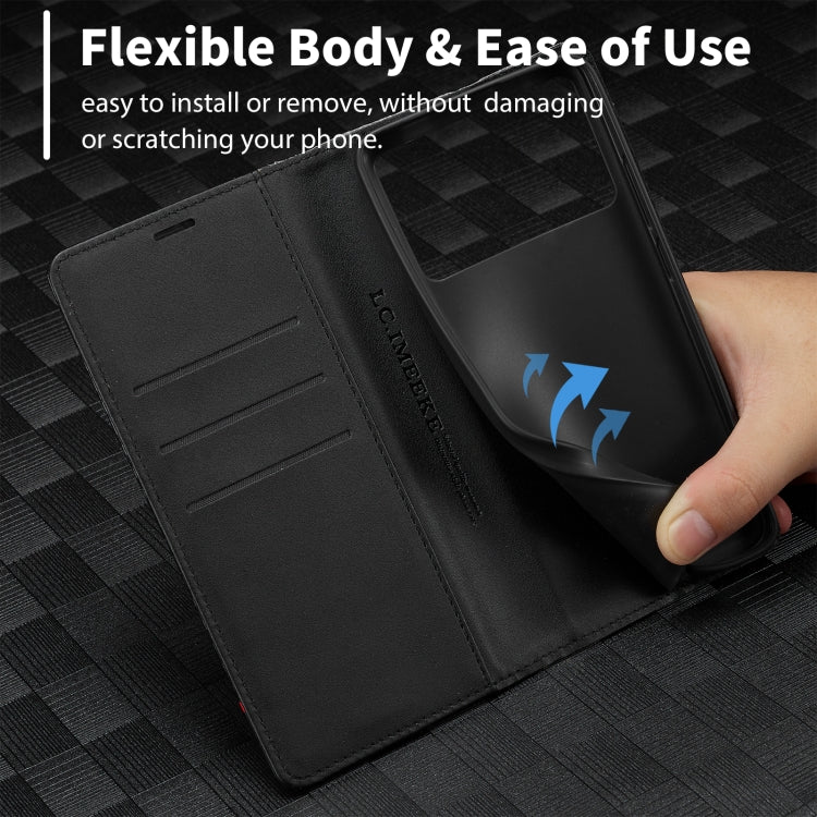 For Xiaomi Poco X6 Pro 5G LC.IMEEKE Carbon Fiber Texture Flip Leather Phone Case(Vertical Black)