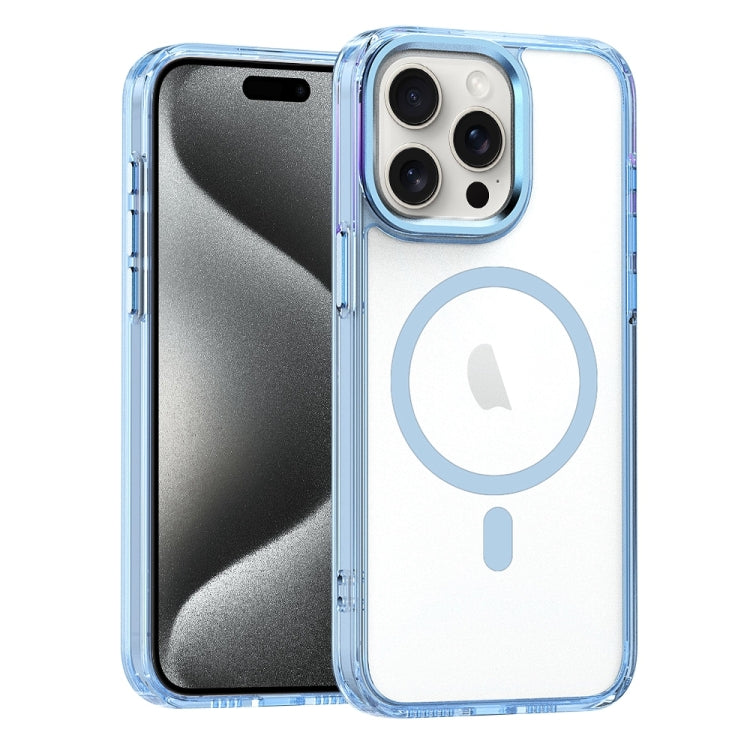 For iPhone 15 Pro Max MagSafe Magnetic Clear Phone Case(Sierra Blue)