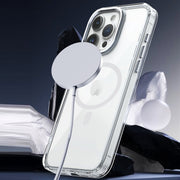 For iPhone XS Max MagSafe Magnetic Clear Phone Case(Black)