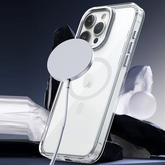 For iPhone XS Max MagSafe Magnetic Clear Phone Case(Black)