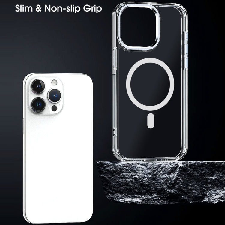 For iPhone 15 Plus MagSafe Magnetic Clear Phone Case(Purple)