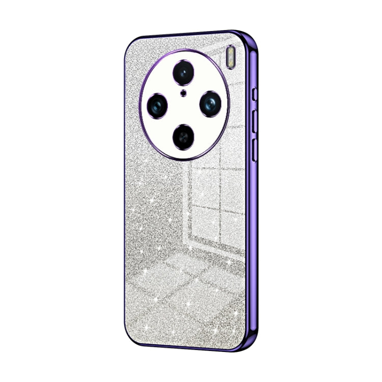 For vivo X100 Pro Gradient Glitter Powder Electroplated Phone Case(Purple)