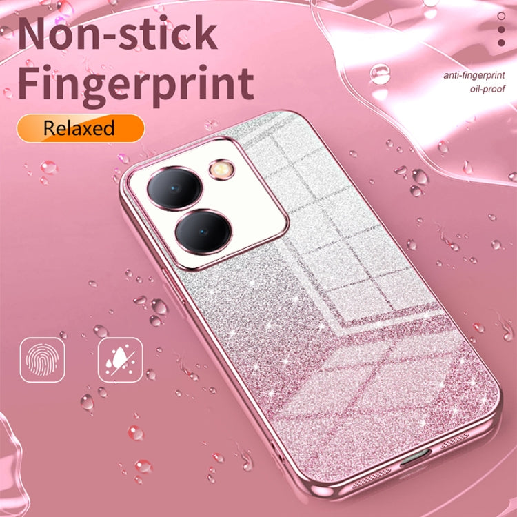 For vivo X100 Pro Gradient Glitter Powder Electroplated Phone Case(Purple)