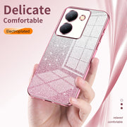 For vivo X100 Pro Gradient Glitter Powder Electroplated Phone Case(Purple)