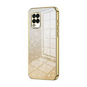 For Xiaomi Mi 10 Lite 5G Gradient Glitter Powder Electroplated Phone Case(Gold)