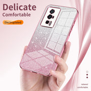 For Xiaomi Poco X4 Pro 5G Gradient Glitter Powder Electroplated Phone Case(Blue)