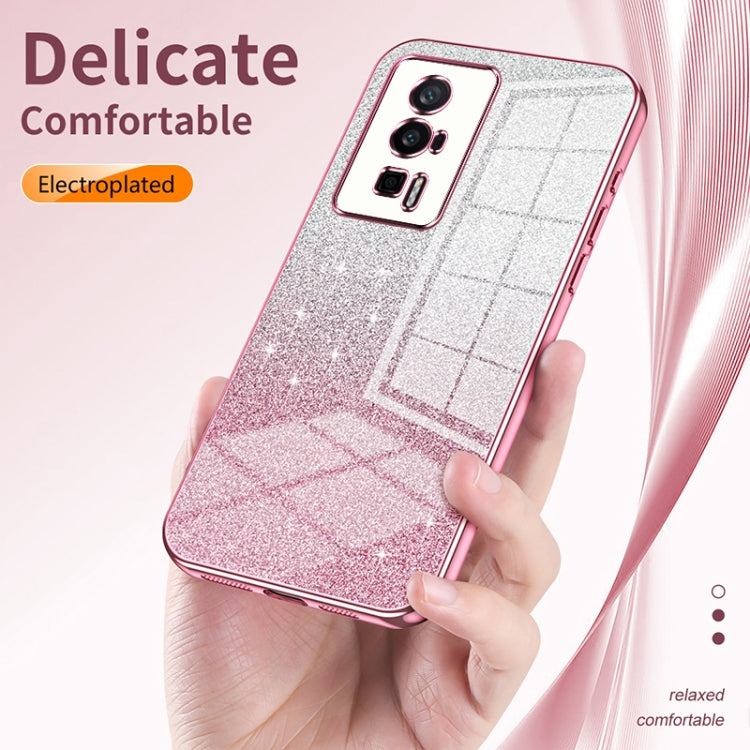 For Xiaomi Mi CC9 Pro / Mi Note 10 Gradient Glitter Powder Electroplated Phone Case(Purple)
