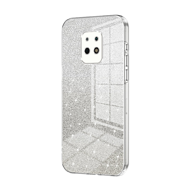 For Xiaomi Redmi 10X 5G Gradient Glitter Powder Electroplated Phone Case(Transparent)