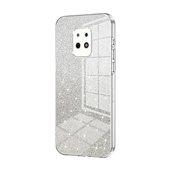 For Xiaomi Redmi 10X 5G Gradient Glitter Powder Electroplated Phone Case(Transparent)