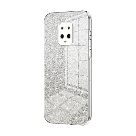 For Xiaomi Redmi 10X Pro 5G Gradient Glitter Powder Electroplated Phone Case(Transparent)