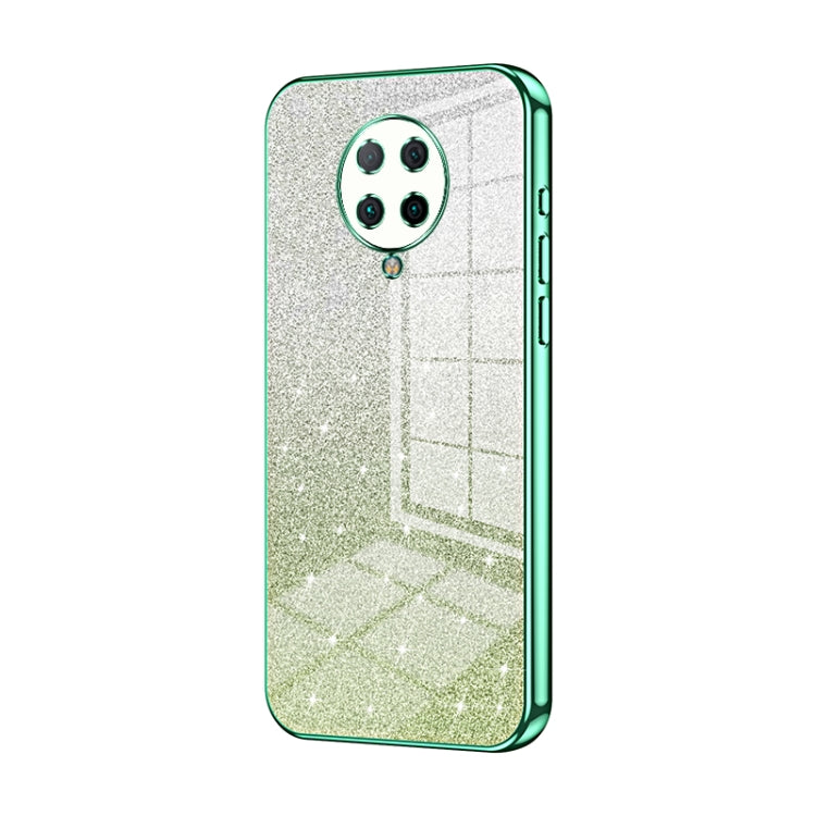 For Xiaomi Redmi K30 Pro / K30 Ultra Gradient Glitter Powder Electroplated Phone Case(Green)