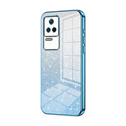 For Xiaomi Redmi K40S / Poco F4 Gradient Glitter Powder Electroplated Phone Case(Blue)
