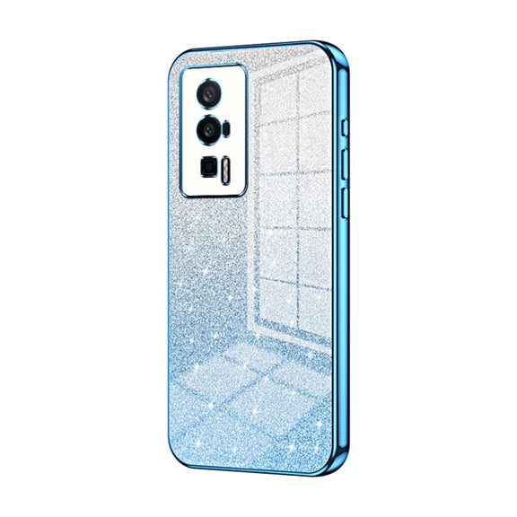 For Xiaomi Redmi K60 / K60 Pro Gradient Glitter Powder Electroplated Phone Case(Blue)