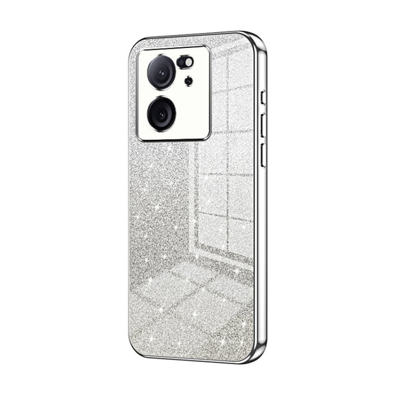 For Xiaomi Redmi K60 Ultra / Xiaomi 13T Gradient Glitter Powder Electroplated Phone Case(Silver)