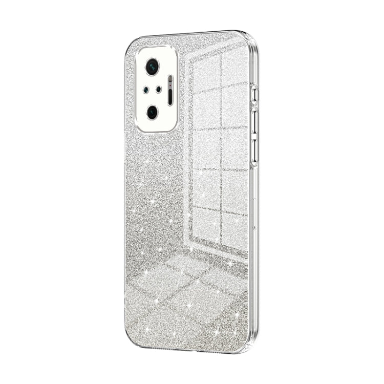 For Xiaomi Redmi Note 10 Pro/10 Pro Max Gradient Glitter Powder Electroplated Phone Case(Transparent)