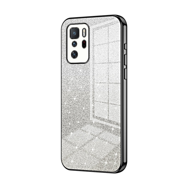 For Xiaomi Redmi Note 10 Pro 5G/Poco X3 GT Gradient Glitter Powder Electroplated Phone Case(Black)