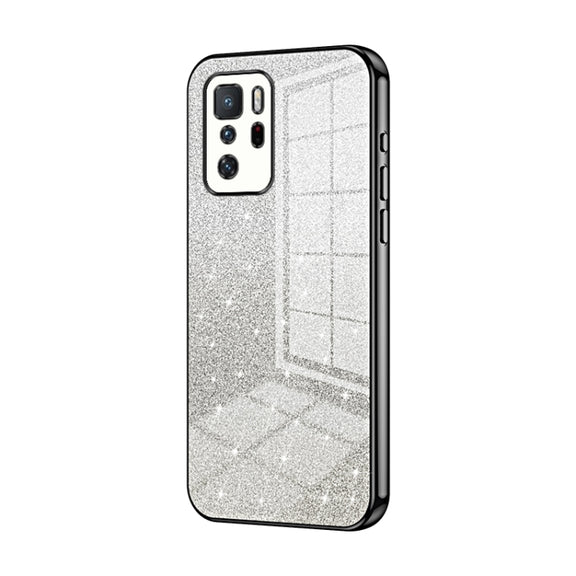 For Xiaomi Redmi Note 10 Pro 5G/Poco X3 GT Gradient Glitter Powder Electroplated Phone Case(Black)