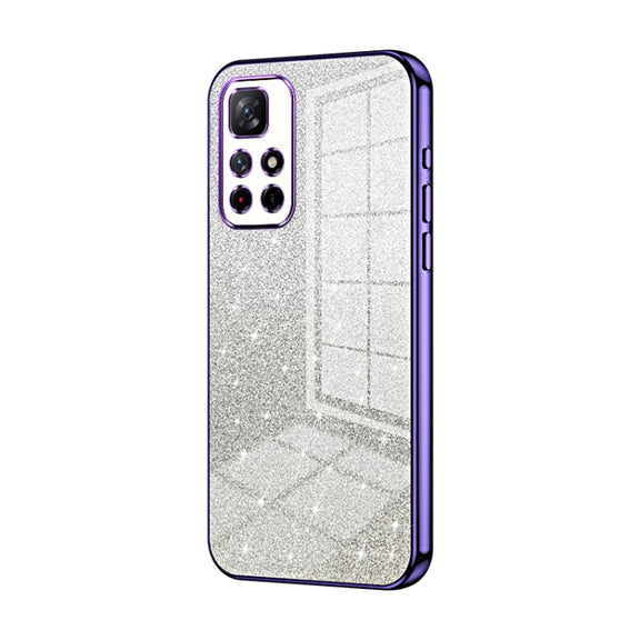 For Xiaomi Redmi Note 11T 5G/Note 11S 5G Gradient Glitter Powder Electroplated Phone Case(Purple)