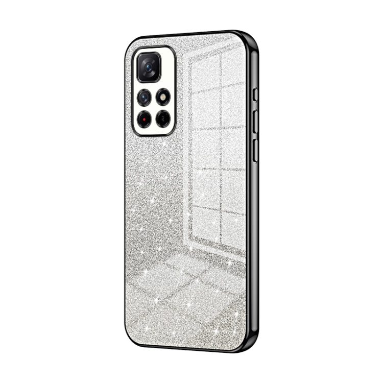 For Xiaomi Redmi Note 11T 5G/Note 11S 5G Gradient Glitter Powder Electroplated Phone Case(Black)