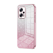 For Xiaomi Redmi Note 11T Pro/Poco X4 GT Gradient Glitter Powder Electroplated Phone Case(Pink)