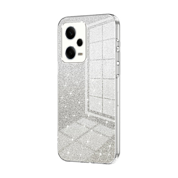For Xiaomi Redmi Note 12 Pro 5G Gradient Glitter Powder Electroplated Phone Case(Transparent)