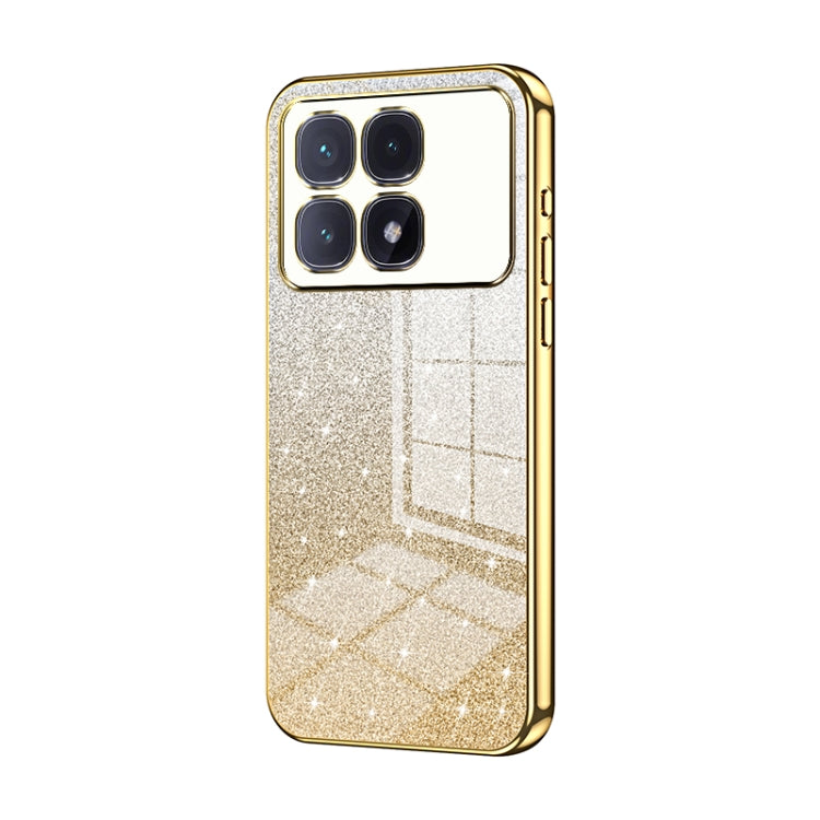 For Xiaomi Redmi K70 Ultra Gradient Glitter Powder Electroplated Phone Case(Gold)