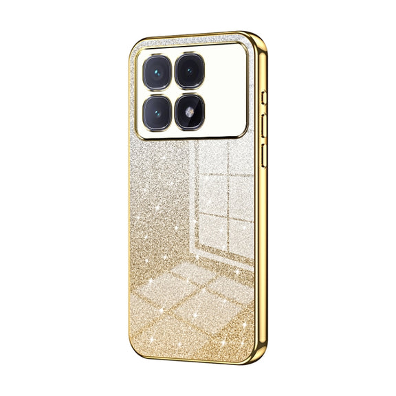 For Xiaomi Redmi K70 Ultra Gradient Glitter Powder Electroplated Phone Case(Gold)