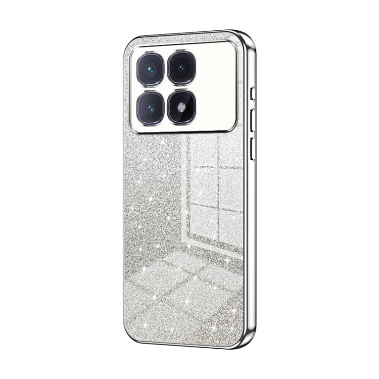 For Xiaomi Redmi K70 Ultra Gradient Glitter Powder Electroplated Phone Case(Silver)