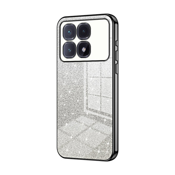 For Xiaomi Redmi K70 Ultra Gradient Glitter Powder Electroplated Phone Case(Black)